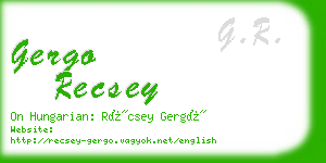 gergo recsey business card